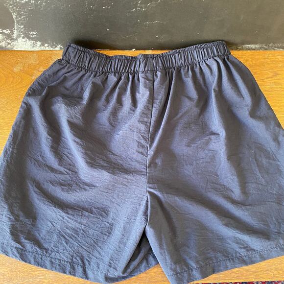 Black Elastic Waist Shorts Tie Closure Small Pocket Accent Forena - Picture 3 of 6